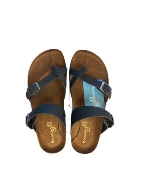 NWT Mountain Sole Black Leather Cross-Strap Sandals - Size 8